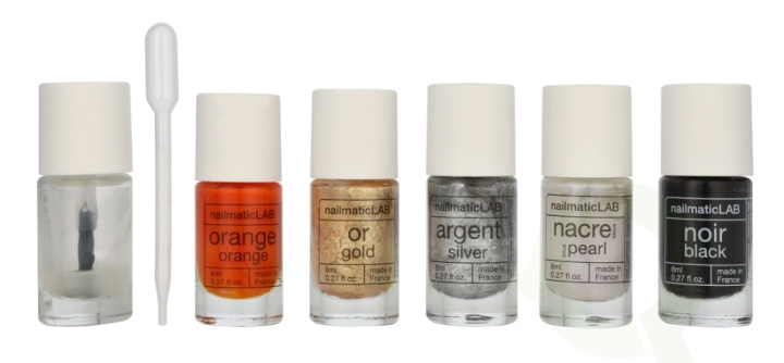 Nailmatic Nail Polish Set 52.5 ml Metallic - 5x Nail Polish 8ml/5x Mixing Bases 2.5ml/10 Pipettes/5 Labels/1 Booklet With 20 Recipes in de groep BEAUTY & HEALTH / Manicure/pedicure / Nagellak bij TP E-commerce Nordic AB (D21261)