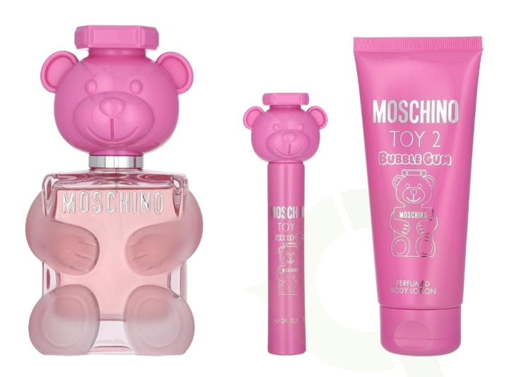 Moschino Toy 2 Bubble Gum Giftset 110 ml Edt Spray 100ml/Body Lotion 100ml/Edt Spray 10ml in de groep BEAUTY & HEALTH / Cadeausets / Cadeausets voor haar bij TP E-commerce Nordic AB (D21321)