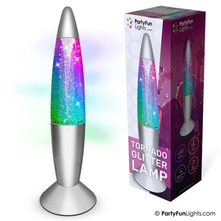 Party Fun Lights Tornado glitter lamp - Veelkleurig - H: 36cm in de groep SPORT, VRIJE TIJD & HOBBY / Leuke dingen / Leuke dingen bij TP E-commerce Nordic AB (D21431)