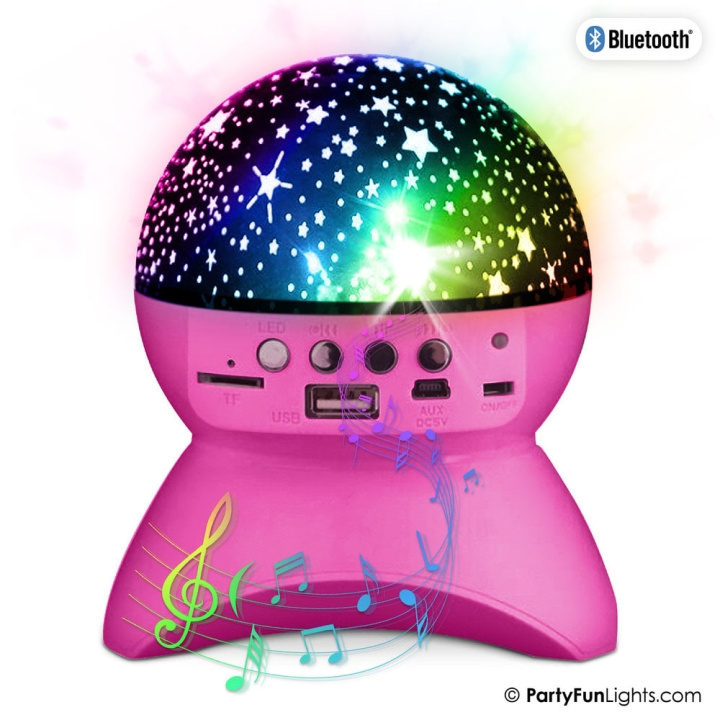 Party Fun Lights Sterrenhemel Bluetooth Speaker - Roze (605606) in de groep SPEELGOED, KINDER- & BABYPRODUCTEN / Kinderkamer / Babylampen / Nachtlampen bij TP E-commerce Nordic AB (D21436)
