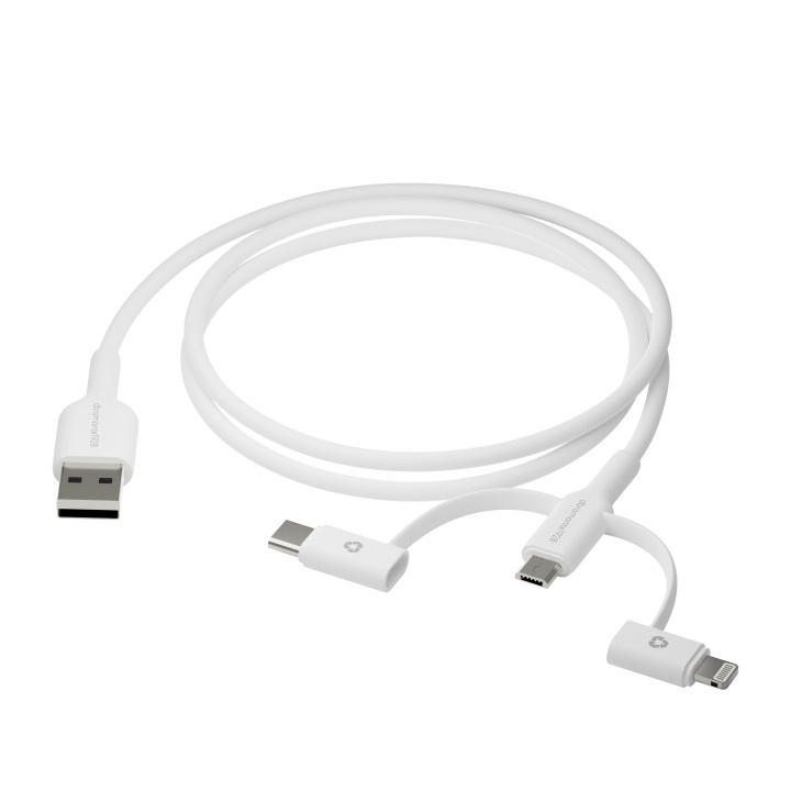 dbramante1928 Opnieuw opladen - 3in1-kabel-USB A naar USB-A,C & Lightn-W in de groep COMPUTERS & RANDAPPARATUUR / Computerkabels / USB / USB-C bij TP E-commerce Nordic AB (D21474)
