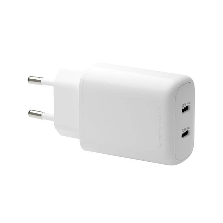 dbramante1928 Re-charge Pro - EU Muurlader 2x USB-C 20W - Wit in de groep SMARTPHONE & TABLETS / Opladers & Kabels / Wandoplader / Wandoplader Type C bij TP E-commerce Nordic AB (D21475)