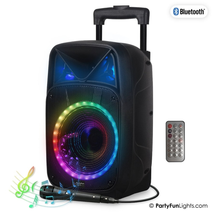 Party Fun Lights Karaoke Party Speaker met handvat & wielen - (605603) in de groep HOME ELECTRONICS / Audio & Beeld / Luidsprekers & accessoires / Bluetooth-luidsprekers bij TP E-commerce Nordic AB (D21490)