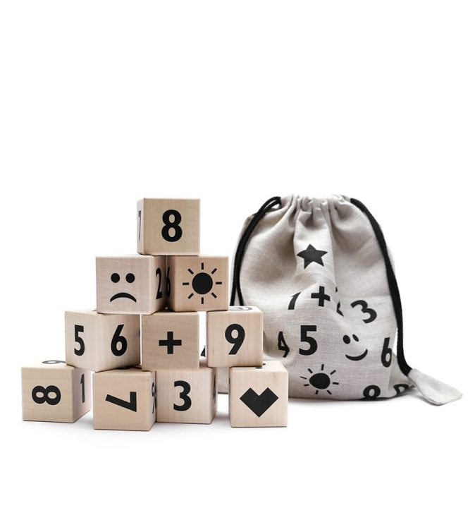 Ooh Noo Houten Wiskundeblokken, zwart (40MB1801) in de groep SPEELGOED, KINDER- & BABYPRODUCTEN / Speelgoed / Bouwspeelgoed / Bouwblokken bij TP E-commerce Nordic AB (D21495)