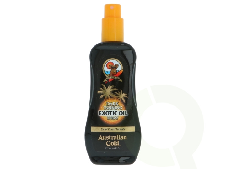 Australian Gold Exotic Oil Spray 237 ml Dark Tannin + Carrot Extract Formula in de groep BEAUTY & HEALTH / Huidsverzorging / Zonnebank / Zonnebescherming bij TP E-commerce Nordic AB (D21826)