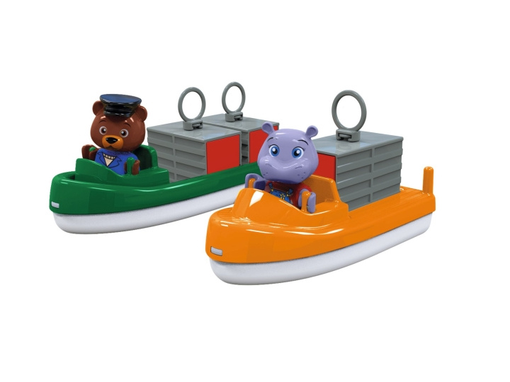 Aquaplay 2 containerschepen/figuren (8700000271) in de groep SPEELGOED, KINDER- & BABYPRODUCTEN / Speelgoed / Figuren, Miniaturen & accessoires bij TP E-commerce Nordic AB (D21860)
