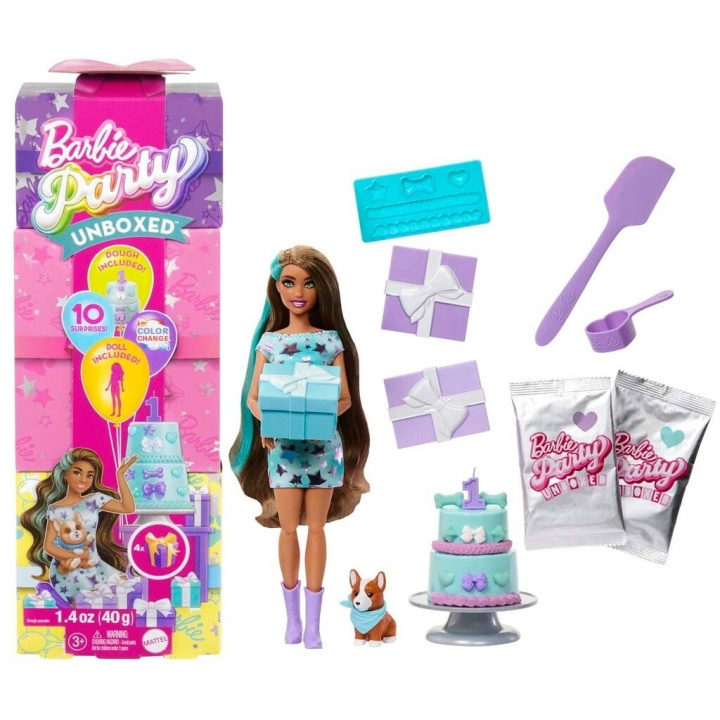 Barbie Party Unboxed brunette pop - (960-2525) in de groep SPEELGOED, KINDER- & BABYPRODUCTEN / Speelgoed / Docks & Accessoires bij TP E-commerce Nordic AB (D21868)