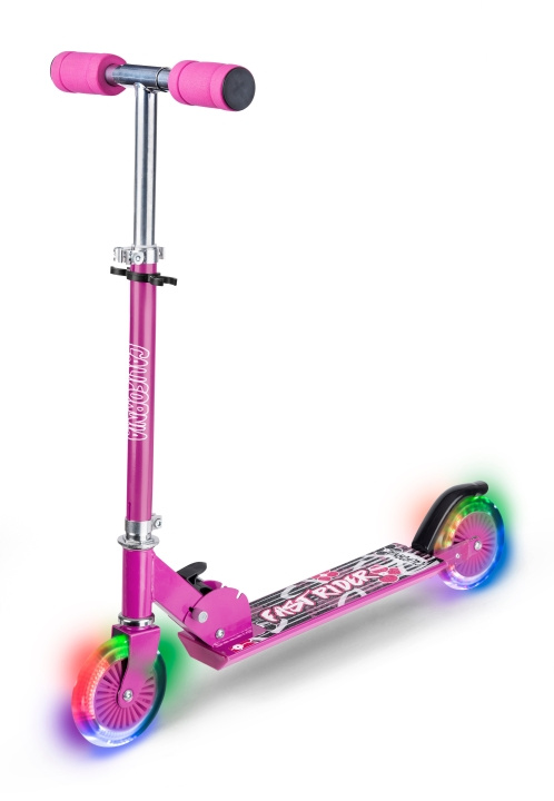 California Roze step met LED-lampjes (83154) in de groep SPEELGOED, KINDER- & BABYPRODUCTEN / Buitenspeelgoed / Fietsen & Steppen bij TP E-commerce Nordic AB (D21946)