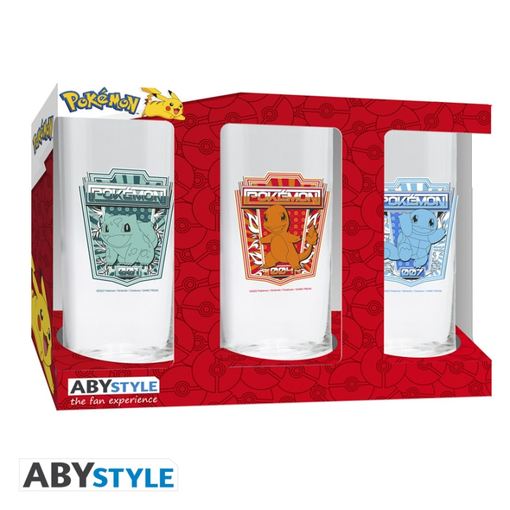 Abysse Pokemon Glazen Set - 3 x 14cm Hoogte, 6cm Diameter in de groep SPORT, VRIJE TIJD & HOBBY / Leuke dingen / Verzamelobjecten bij TP E-commerce Nordic AB (D21998)