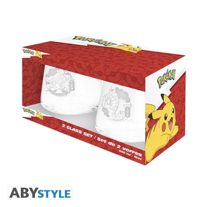 Abysse Pokemon 2-glazen set - Magikarp & Gyarados Europa - 30cl in de groep SPORT, VRIJE TIJD & HOBBY / Leuke dingen / Verzamelobjecten bij TP E-commerce Nordic AB (D21999)