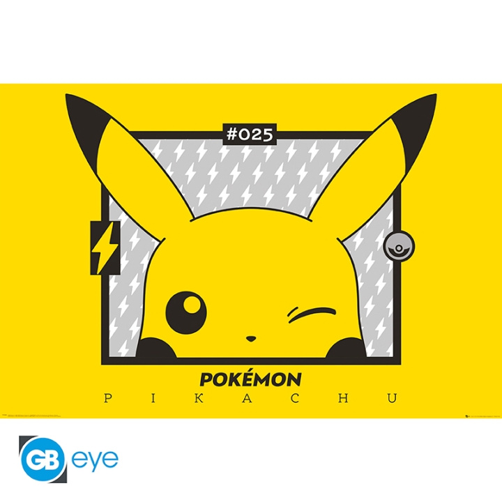 Abysse Pikachu Wink Poster - Geel - 91,5x61 cm in de groep SPORT, VRIJE TIJD & HOBBY / Leuke dingen / Verzamelobjecten bij TP E-commerce Nordic AB (D22003)