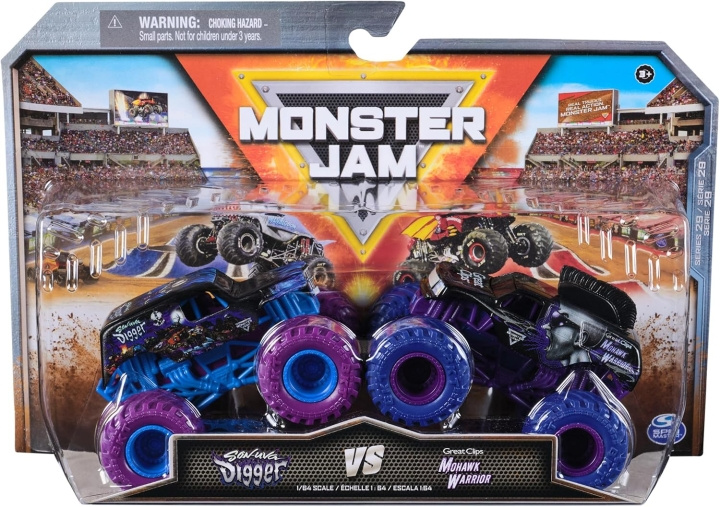 Monster Jam 1:64 Die Cast 2-pack - Son Uva Digger vs. Mohawk Warrior in de groep SPEELGOED, KINDER- & BABYPRODUCTEN / Speelgoed / Speelgoedauto\'s bij TP E-commerce Nordic AB (D22122)