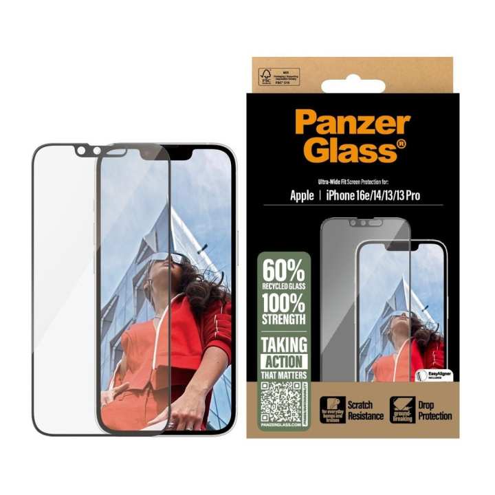 PanzerGlass Schermbescherming - iPhone 16e - 14 - 13 - 13 Pro - Ultra-Wide Fit in de groep SMARTPHONE & TABLETS / Mobielbescherming / Apple / iPhone 16 bij TP E-commerce Nordic AB (D22232)