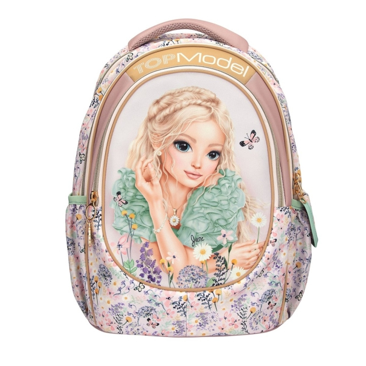 TOPModel Schoolrugzak ZOMER GEVOEL - Pasteltinten met salie-kleurige details - 44x34x24 cm (413304) in de groep SPEELGOED, KINDER- & BABYPRODUCTEN / Reizen / Kindertassen / Rugzakken bij TP E-commerce Nordic AB (D22301)