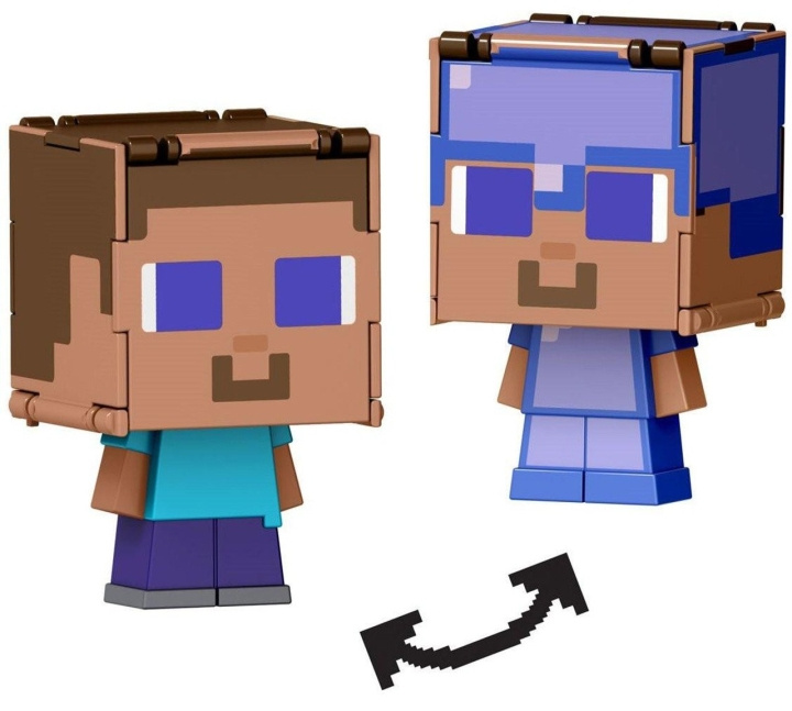 MINECRAFT Mob Head Minis Flipping Figs - Steve & Steve in betoverd harnas in de groep SPEELGOED, KINDER- & BABYPRODUCTEN / Speelgoed / Figuren, Miniaturen & accessoires bij TP E-commerce Nordic AB (D22535)
