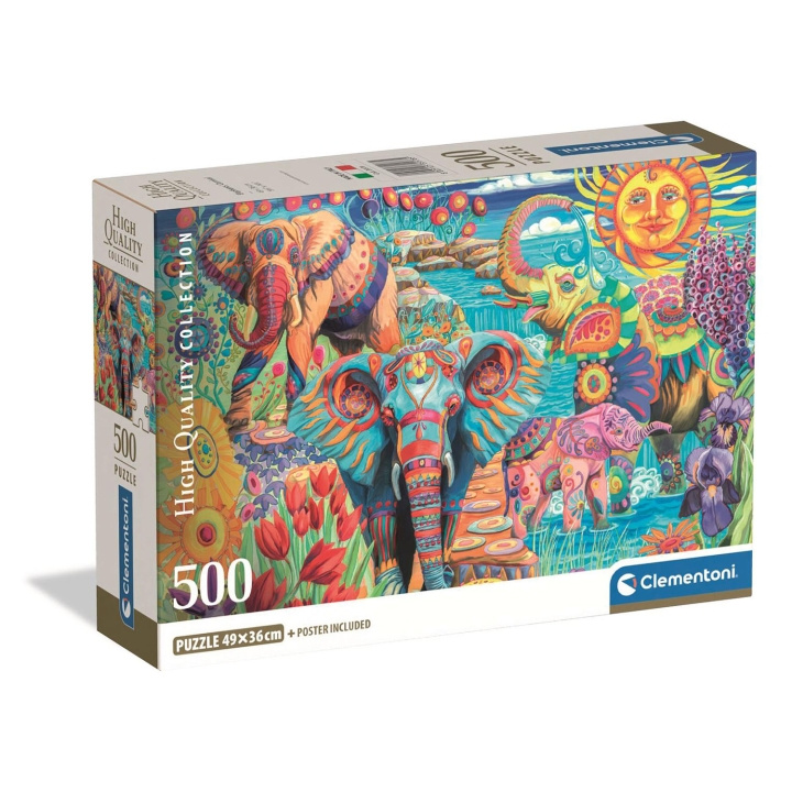 Clementoni Pussel 500 Pcs CB High Quality Collection Elephants Carnival in de groep SPORT, VRIJE TIJD & HOBBY / Hobby / Puzzel bij TP E-commerce Nordic AB (D22913)