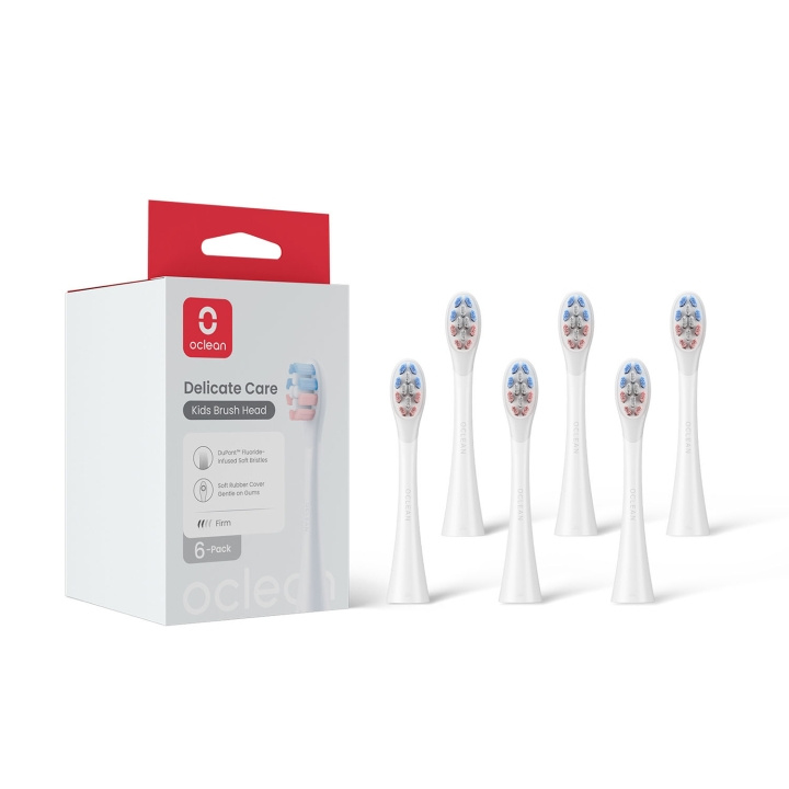 Oclean Borsthuvud Kids 6-Pack Vit in de groep BEAUTY & HEALTH / Mondverzorging / Elektrische tandenborstelaccessoires bij TP E-commerce Nordic AB (D23045)