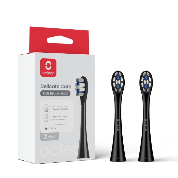 Oclean Borsthuvud Kids 2-Pack Svart in de groep BEAUTY & HEALTH / Mondverzorging / Elektrische tandenborstelaccessoires bij TP E-commerce Nordic AB (D23046)