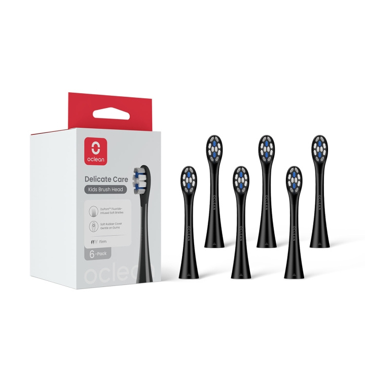 Oclean Borsthuvud Kids 6-Pack Svart in de groep BEAUTY & HEALTH / Mondverzorging / Elektrische tandenborstelaccessoires bij TP E-commerce Nordic AB (D23047)