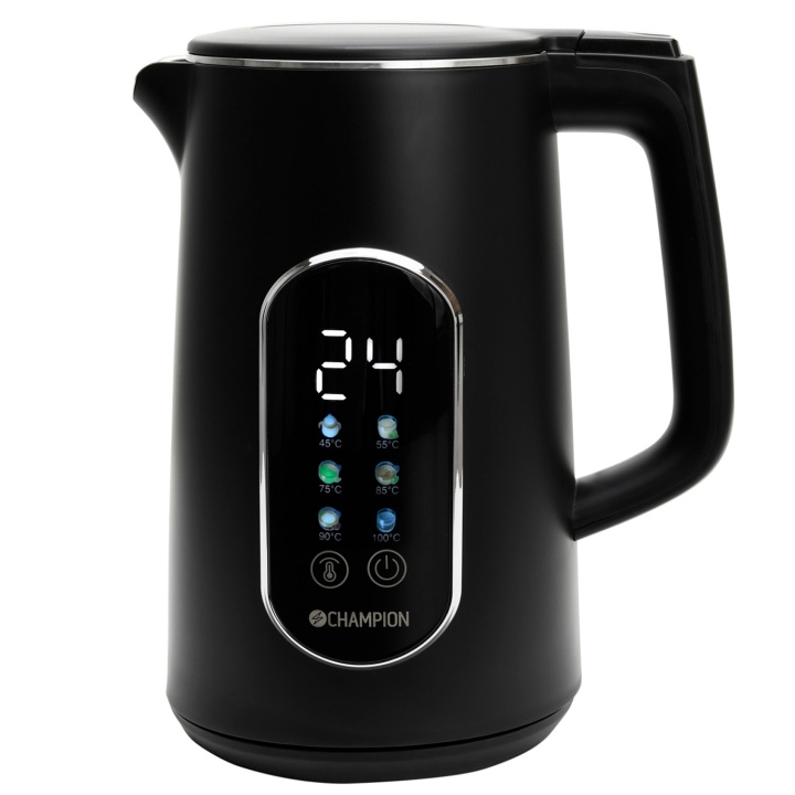 Champion Vattenkokare Digital Temp Varmhållning 1,7L VK800 Mattsvart in de groep HUISHOUDEN & TUIN / Huishoudelijke apparaten / Water & Sap / Waterkokers bij TP E-commerce Nordic AB (D23281)