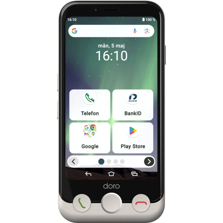 Doro Smartphone 4G Aurora A11 Ben-vit in de groep SMARTPHONE & TABLETS / Mobiele telefoons & smartphones bij TP E-commerce Nordic AB (D23282)