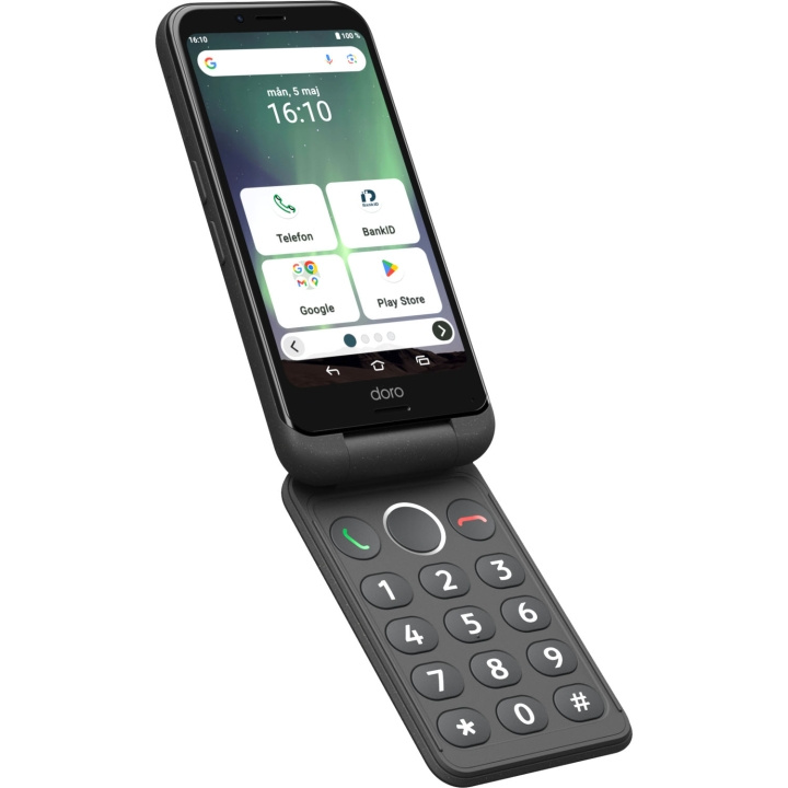 Doro Smartphone 4G Aurora A21 Grafit-grå in de groep SMARTPHONE & TABLETS / Mobiele telefoons & smartphones bij TP E-commerce Nordic AB (D23285)