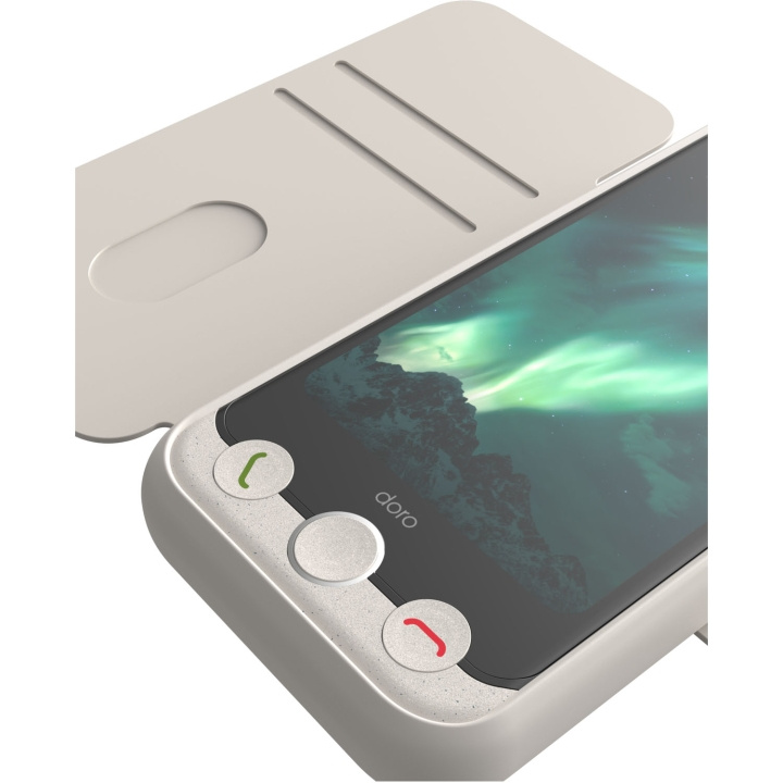 Doro Plånboksfodral Aurora A11 Ben-vit in de groep SMARTPHONE & TABLETS / Mobielbescherming / Andere modellen bij TP E-commerce Nordic AB (D23292)