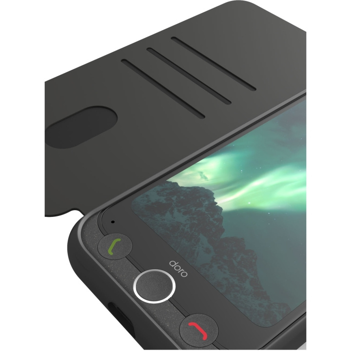Doro Plånboksfodral Aurora A31 Grafit-grå in de groep SMARTPHONE & TABLETS / Mobielbescherming / Andere modellen bij TP E-commerce Nordic AB (D23293)