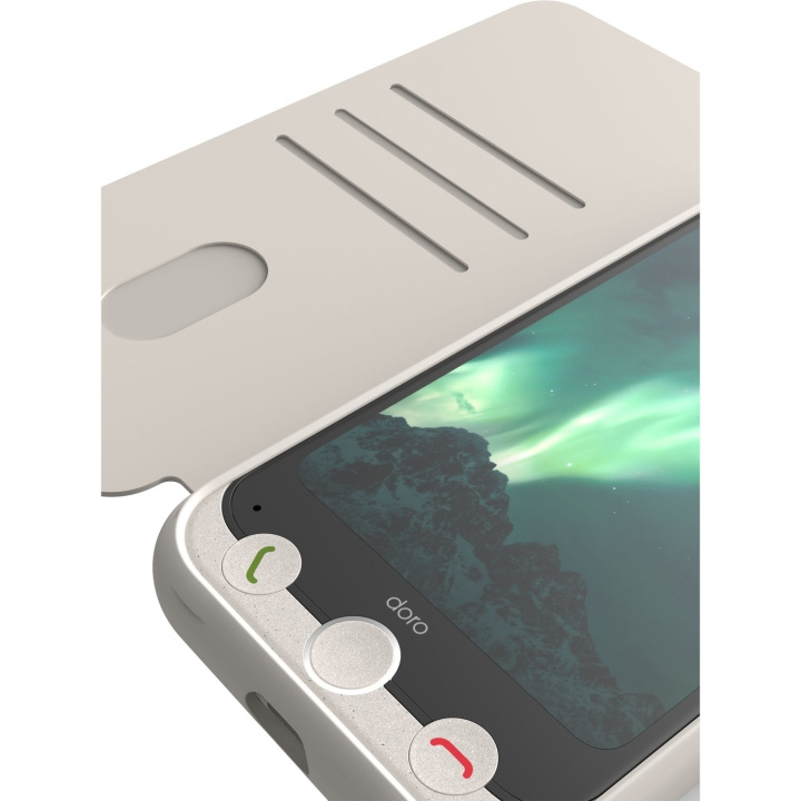 Doro Plånboksfodral Aurora A31 Ben-vit in de groep SMARTPHONE & TABLETS / Mobielbescherming / Andere modellen bij TP E-commerce Nordic AB (D23294)