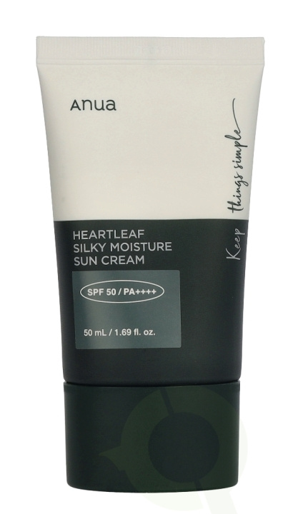 Anua Heartleaf Silky Moisture Sun Cream SPF50+ PA++++ 50 ml in de groep BEAUTY & HEALTH / Huidsverzorging / Zonnebank / Zonnebescherming bij TP E-commerce Nordic AB (D23458)