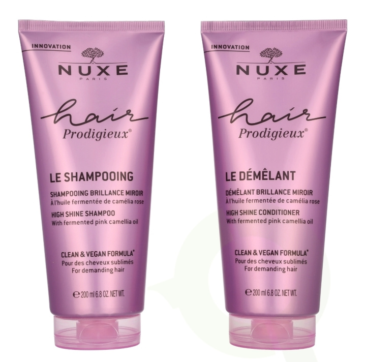 Nuxe Hair Prodigieux Set 400 ml High Shine Shampoo 200ml / High Shine Conditioner 200ml in de groep BEAUTY & HEALTH / Haar & Styling / Haarverzorging bij TP E-commerce Nordic AB (D23579)
