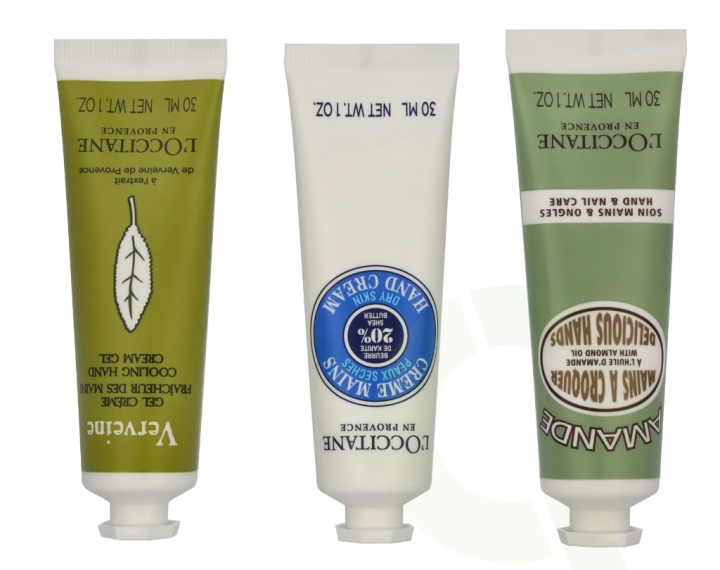 L\'Occitane Soft Hands Trio Set 90 ml Almond Delicious 30ml / Shea Butter 30ml / Verveine Cooling 30ml in de groep BEAUTY & HEALTH / Manicure/pedicure / Handcrèmes bij TP E-commerce Nordic AB (D23654)