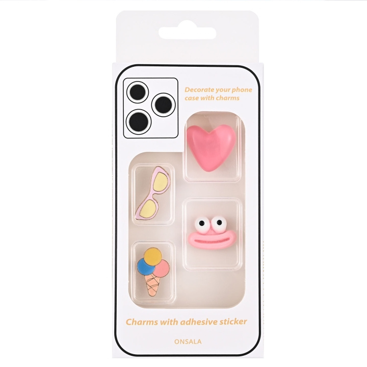 Onsala Charms Pimp Your Phone Metall och Plast 4-Pack in de groep SPORT, VRIJE TIJD & HOBBY / Leuke dingen / Leuke dingen bij TP E-commerce Nordic AB (D23717)