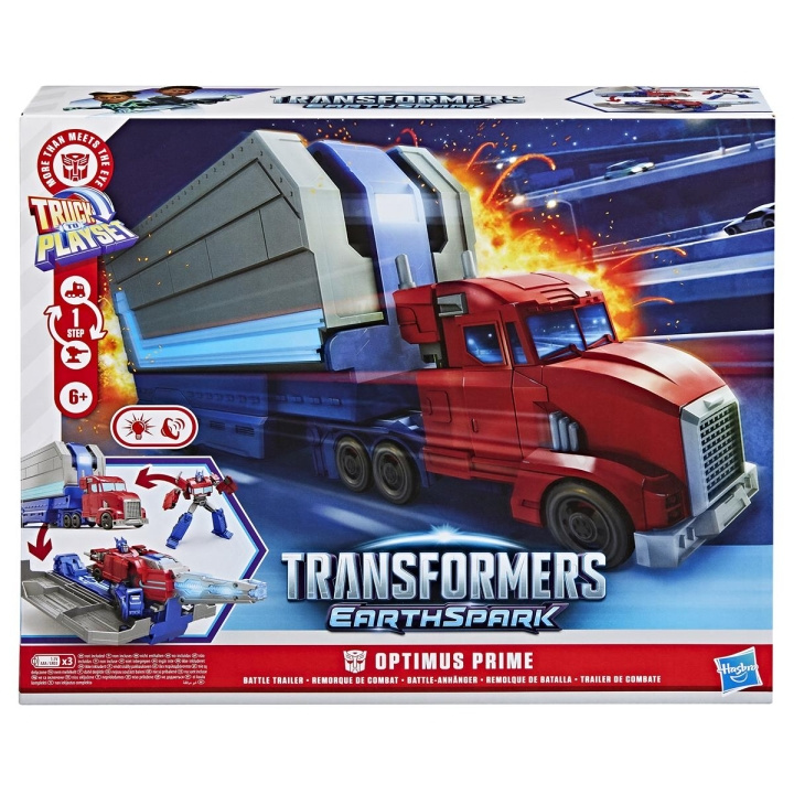 Transformers Earthspark Optimus Prime Battle Trailer in de groep SPEELGOED, KINDER- & BABYPRODUCTEN / Speelgoed / Speelgoedauto\'s bij TP E-commerce Nordic AB (D23726)