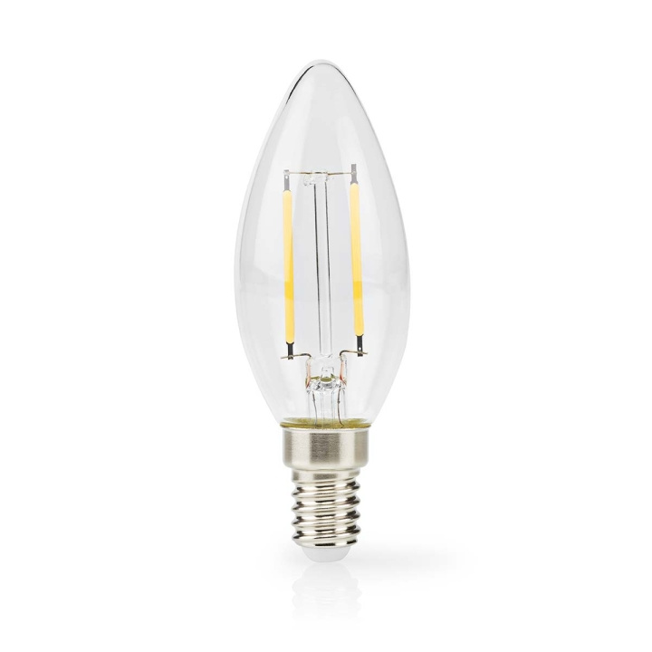 Nedis LED-Filamentlamp E14 | Kaars | 2.2 W | 470 lm | 2700 K | Warm Wit | Retrostijl | 1 Stuks | Doorzichtig in de groep HOME ELECTRONICS / Verlichting / LED-lampen bij TP E-commerce Nordic AB (D23772)