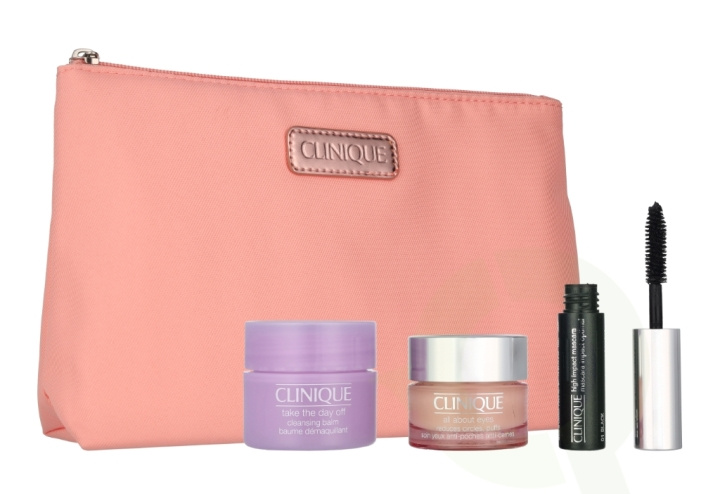 Clinique All About Eyes Set 33.5 ml All About Eyes Gel Cream 15m/Take The Day Off Cleasing Balm 15ml/High Impact Mascara 3,5ml/Bag in de groep BEAUTY & HEALTH / Cadeausets / Cadeausets voor haar bij TP E-commerce Nordic AB (D24060)