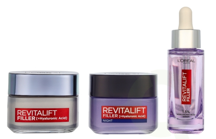 L\'Oreal Revitalift Filler Renew Routine Set 130 ml Day Cream 50ml/Night Cream 50ml/Serum 30ml in de groep BEAUTY & HEALTH / Huidsverzorging / Gezicht / Dagcrème bij TP E-commerce Nordic AB (D24126)