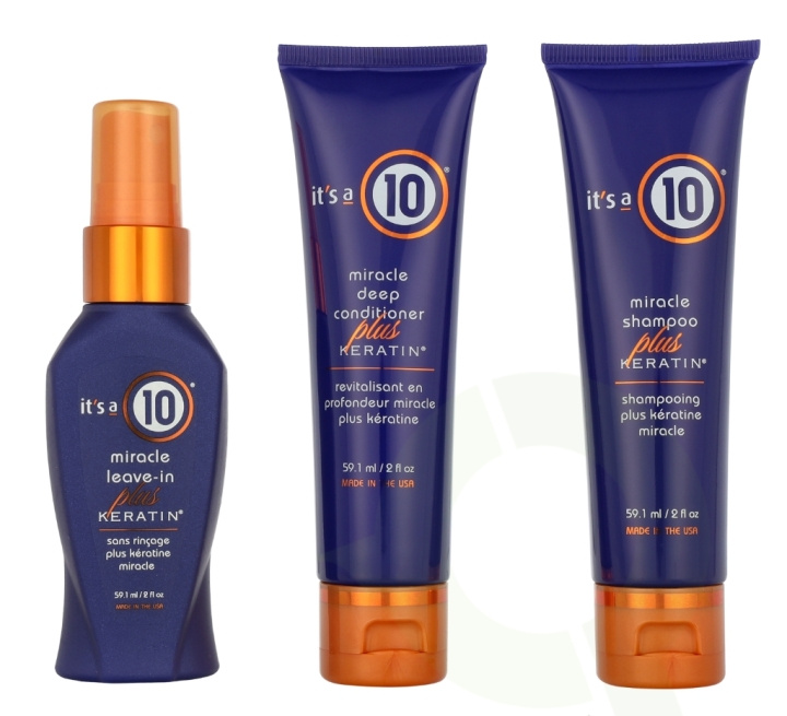 It\'s a 10 Keratin Trail Set 177.3 ml Shampoo 59,1ml/Conditioner 59,1ml/Leave-in 59,1ml in de groep BEAUTY & HEALTH / Haar & Styling / Haarverzorging bij TP E-commerce Nordic AB (D24154)