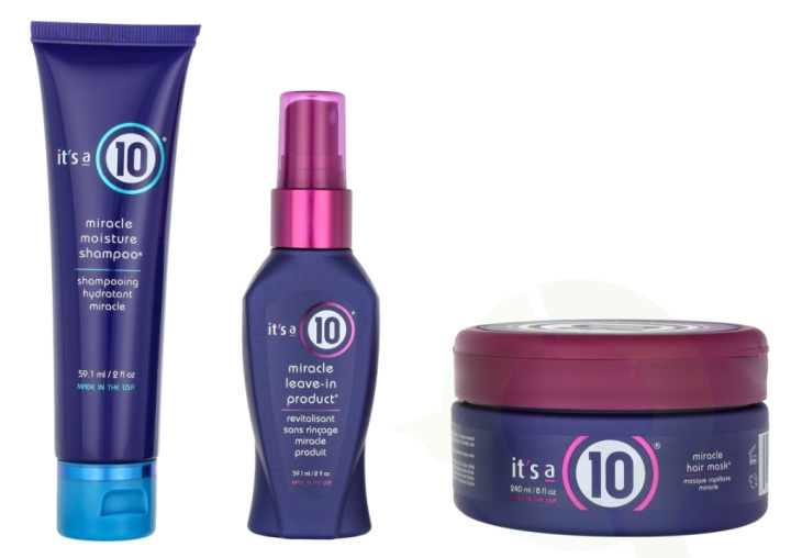 It\'s a 10 Miracle Hydration Set 358.2 ml Shampoo 59,1ml/Mask 240ml/Leave-in 59,1ml in de groep BEAUTY & HEALTH / Haar & Styling / Haarverzorging bij TP E-commerce Nordic AB (D24156)
