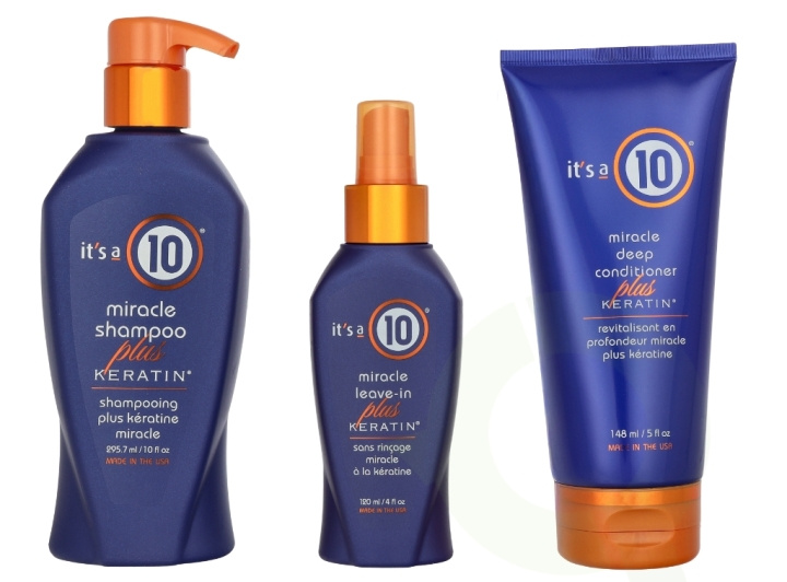 It\'s a 10 Keratin Set 711.4 ml Shampoo 295,7ml/Conditioner 295,7ml/Leave-in 120ml in de groep BEAUTY & HEALTH / Haar & Styling / Haarverzorging bij TP E-commerce Nordic AB (D24158)