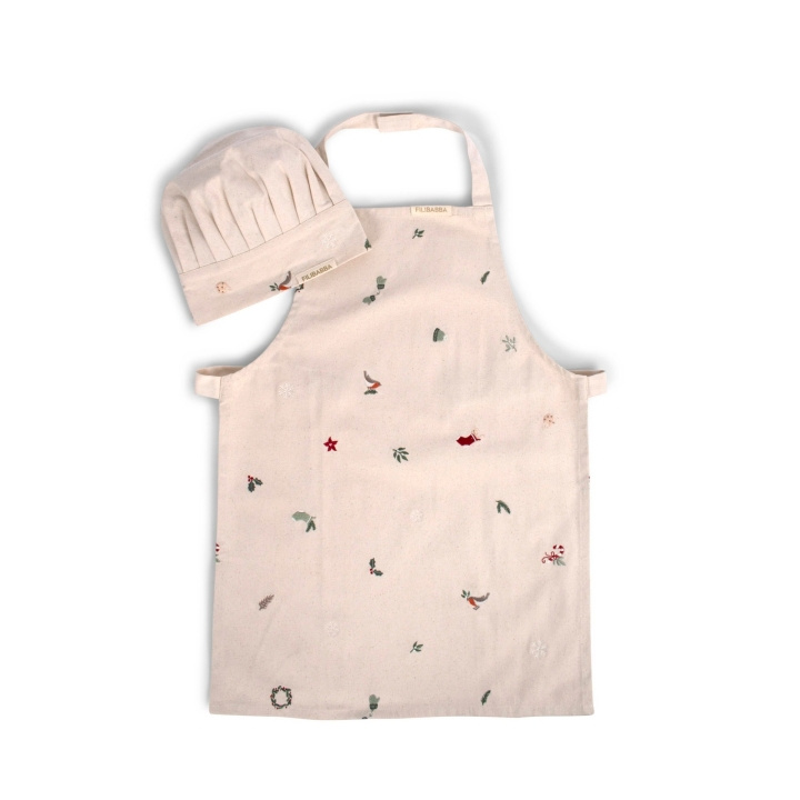 Filibabba Geborduurd schort en muts - Prachtige winter - (FI-03307) in de groep SPEELGOED, KINDER- & BABYPRODUCTEN / Kindertextiel bij TP E-commerce Nordic AB (D24222)