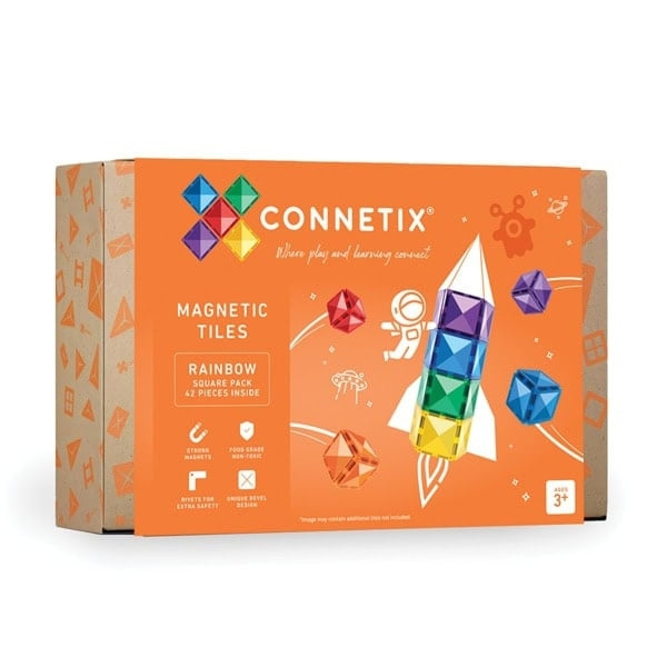 Connetix Regenboog Vierkant Set 42 Stuks - (CT-R-00042-SQ) in de groep SPEELGOED, KINDER- & BABYPRODUCTEN / Speelgoed / Speelset bij TP E-commerce Nordic AB (D24238)