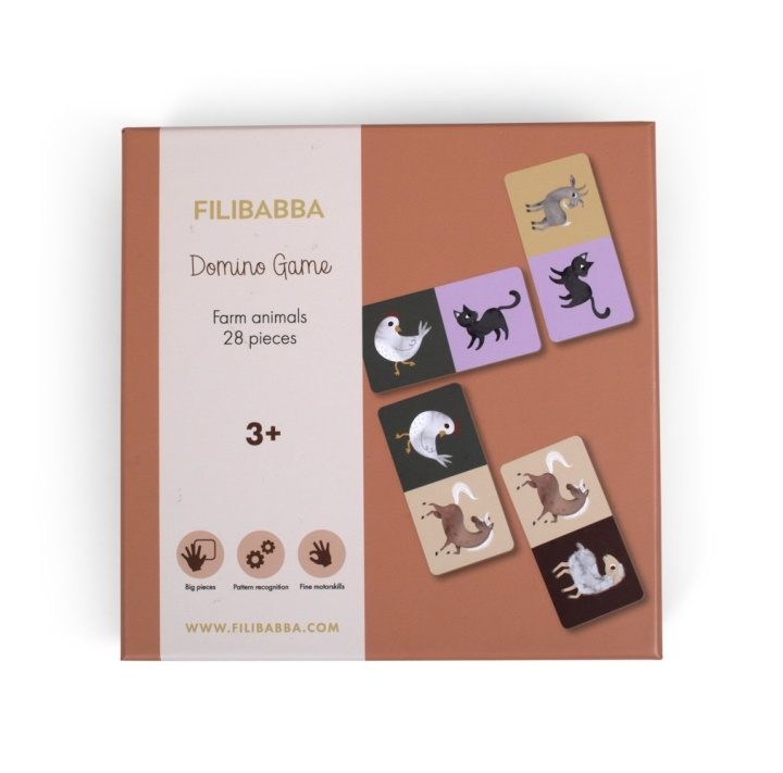 Filibabba Dominospel - Boerderijdieren - (FI-02769) in de groep SPEELGOED, KINDER- & BABYPRODUCTEN / Speelgoed / Kinderpuzzel bij TP E-commerce Nordic AB (D24260)