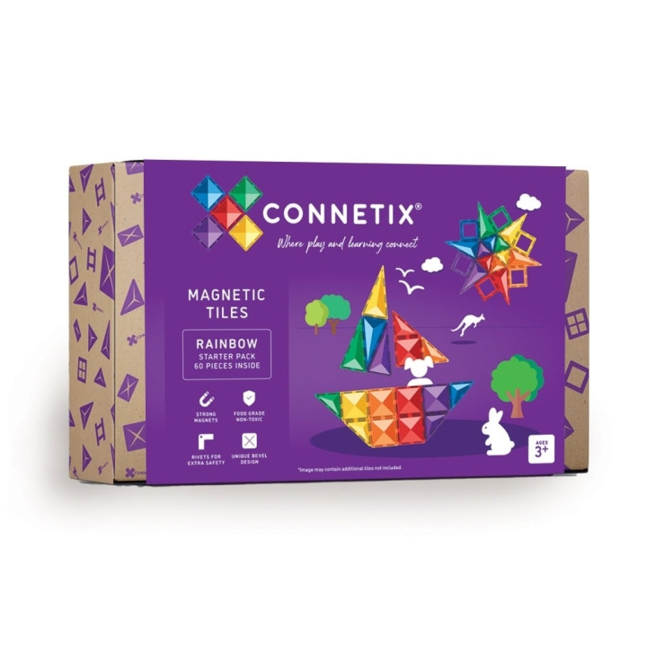 Connetix Rainbow Starter Pack 60 Pieces (CT-R-00060-ST) in de groep SPEELGOED, KINDER- & BABYPRODUCTEN / Speelgoed / Speelset bij TP E-commerce Nordic AB (D24262)