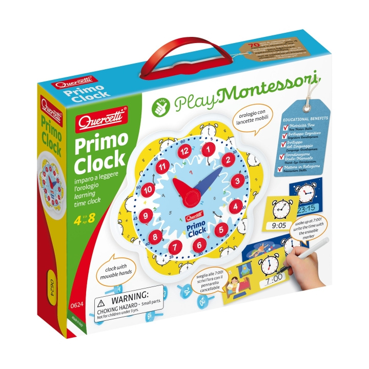 Quercetti Speel Montessori Primo Klok - (QU-0624) in de groep SPEELGOED, KINDER- & BABYPRODUCTEN / Spelletje / Bordspellen bij TP E-commerce Nordic AB (D24264)