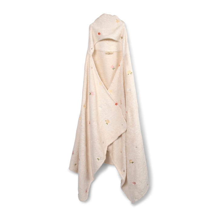 Filibabba Geborduurde kaphanddoek - Ocean Blossom - Wit - 12-60 m (FI-03576) in de groep SPEELGOED, KINDER- & BABYPRODUCTEN / Kindertextiel bij TP E-commerce Nordic AB (D24294)