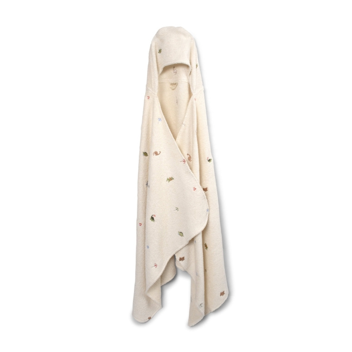 Filibabba Geborduurde kaphanddoek - Dino Beach - Wit - 12-60 m (FI-03577) in de groep SPEELGOED, KINDER- & BABYPRODUCTEN / Kindertextiel bij TP E-commerce Nordic AB (D24297)
