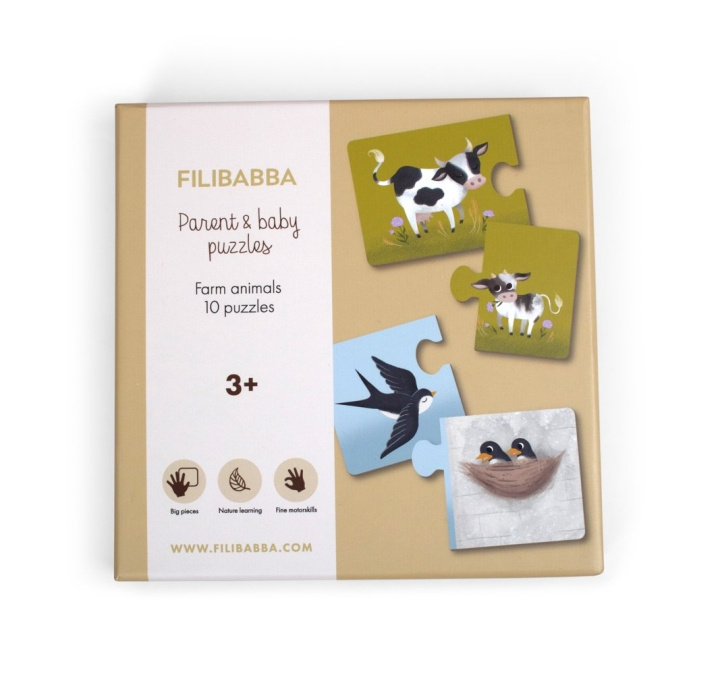 Filibabba Ouder en baby puzzels - Boerderijdieren - (FI-02767) in de groep SPEELGOED, KINDER- & BABYPRODUCTEN / Speelgoed / Kinderpuzzel bij TP E-commerce Nordic AB (D24354)