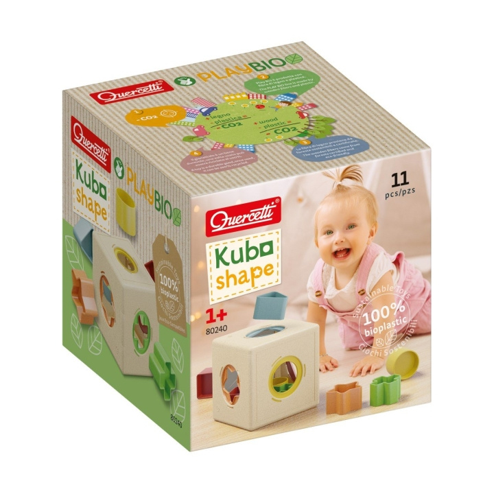 Quercetti PlayBio Kubo Vormensorteerder - (QU-80240) in de groep SPEELGOED, KINDER- & BABYPRODUCTEN / Babyspeelgoed / Activiteitenspeelgoed bij TP E-commerce Nordic AB (D24358)
