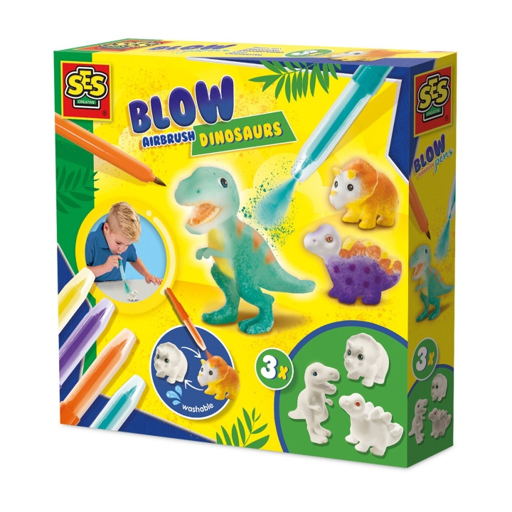 SES Creative Blaaspennen - Airbrush dinosaurussen - (S14295) in de groep SPEELGOED, KINDER- & BABYPRODUCTEN / Speelgoed / Ambachten bij TP E-commerce Nordic AB (D24397)
